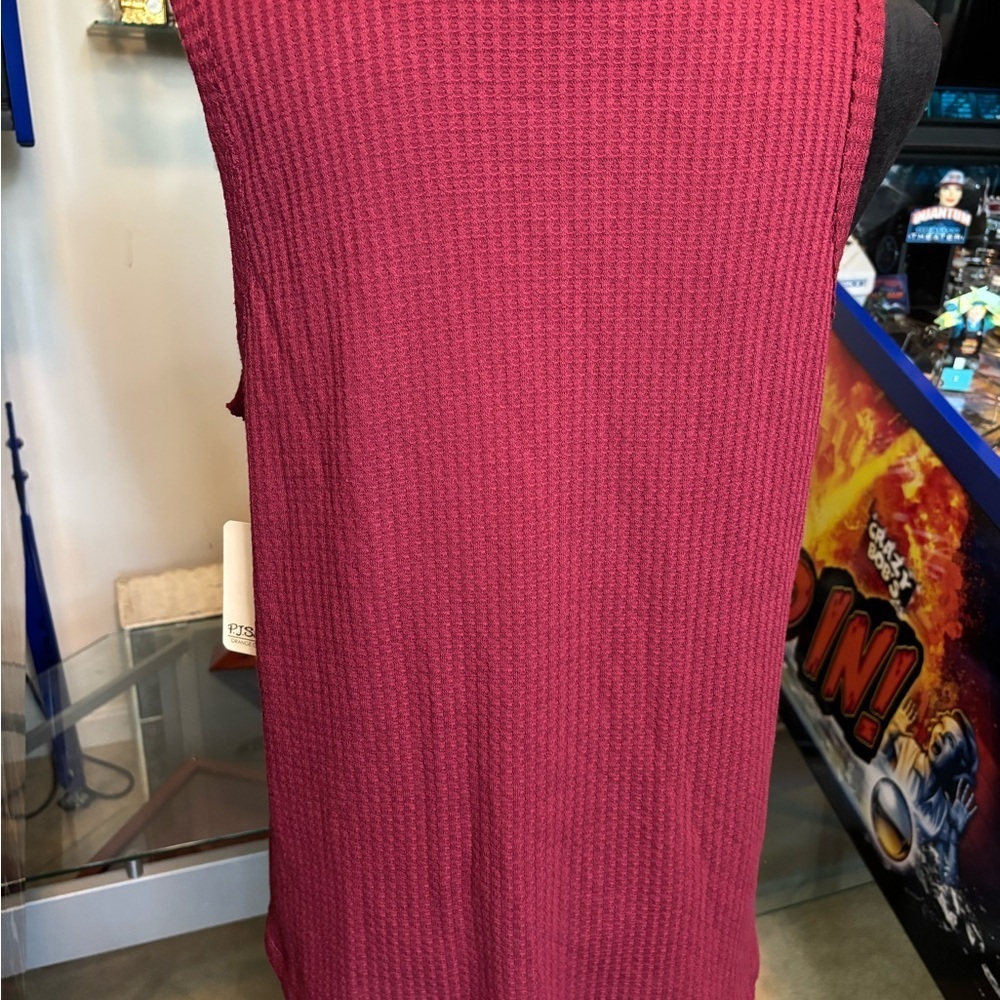 P.J. Salvage Soft Thermal Merlot Tank Top XL - Picture 3 of 6